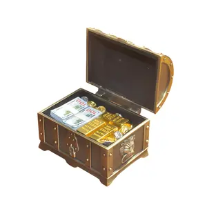 Dollhouse Prop: 1:6 Mini Treasure Chest Set – Packed with Tiny Gold Bars, Dollar Bundles & Vintage Coins – Great for Action Figure Displays