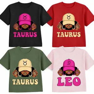 [Full 12 Zodiac] Zodiac VibesT-Shirt – Mixed Texture Hat Graphic, Complete Horoscope Collection with Bold Patterned Text, Unisex Astrology Gift for Men & Women