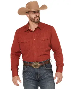 Wrangler Men's Men'S Tonal Striped Long Sleeve Pearl Snap Western Shirt - 1075740Wn