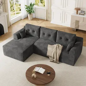 105 Inch Cloud Sectional Couch for Living Room, Modular Sectional Sofa with Deep Deat, No Assembly Needed Boneless Sofa with l Shaped Chaise