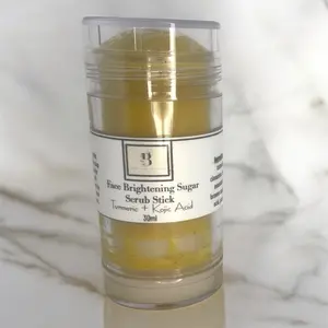 Turmeric and Kojic Acid Sugar Scrub Facial Cleansing Stick - 30ml - Skincare for Skin Repair and Brightening Comfort Gentle Moisture Radiant Mild Cleanser