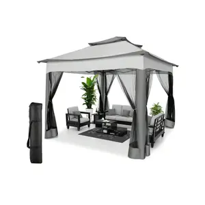 Gazebo 10x10 Pop Up Gazebo With Mosquito Nettings Waterproof Outdoor Gazebo 10x10 With Sidewalls Patio Gazebo Tent For Backyard, Garden, Lawn, Parties With Vented Roof And Carry Bag