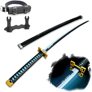 2.0 Upgraded Light Up Demon Slayer Muichiro Tokito Sword - 40 inches Plastic Anime cosplay prop with Belt & Stand