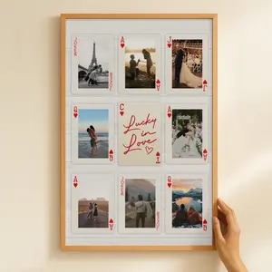 Personalized Couple Photo Poster, How Lucky Are We Playing Card Style Custom Wall Art, Romantic Photo Print for Couples, Engagement Gift for Him or Her, Modern Love Home Decor