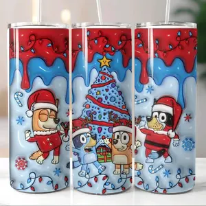 Bluey Christmas drip tumbler