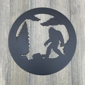 Bigfoot In The Woods - Sasquatch In The Woods - Metal Sign Cutout