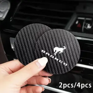 Carbon Fiber Texture Anti-Slip Cup Holder for Bronco, 2pcs or 4pcs, Protects From Scratches, Decorative Vehicle Accessory