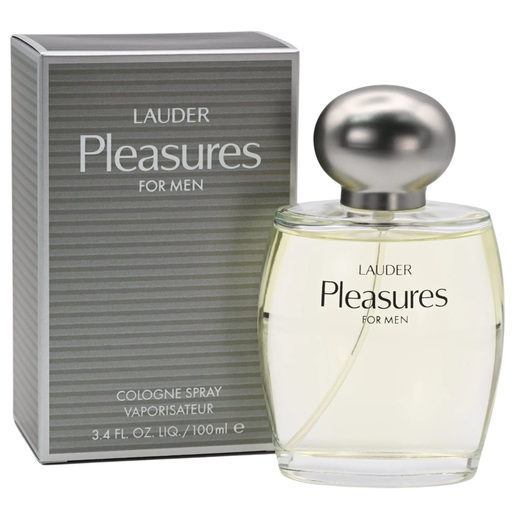 ESTÉE LAUDER Pleasures for Men Eau de Cologne Spray - Men's Cologne, Elegant Signature Scent with Nectarine, Ginger, Spicy Woods, Refreshing Fragrance for Daytime Wear, 3.4 fl oz