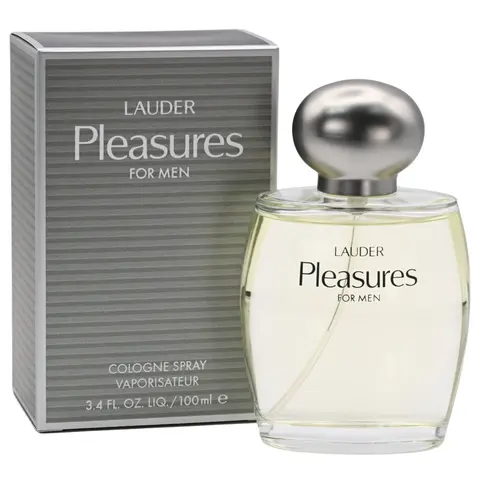ESTÉE LAUDER Pleasures for Men Eau de Cologne (EDC) Spray - Men's Cologne, Elegant Fragrance Scent Blend with Nectarine, Ginger, Spicy Woods, Lavender, Amber, Refreshing Daytime Wear, 3.4 fl oz