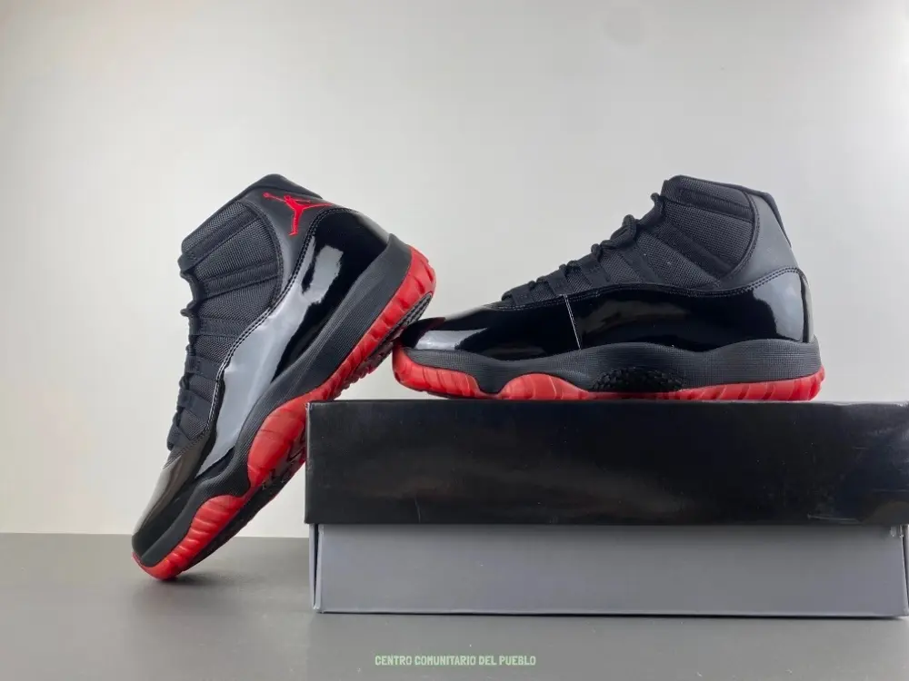 Unisex Black-Red High-Top Sneakers for Sports Collectibles - Fabric Upper with Glossy Patent Leather, Red Serrated Rubber Outsole, Built-In Heel Air Cushion, Supportive Daily Casual Wear Shoes