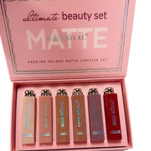 Miss Royal Ultimate Beauty Matte Lipstick Set - Fashion Colors Matte Lipstick in 6 Shades for Everyday Wear