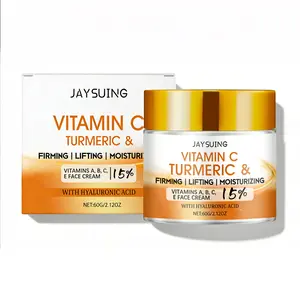 Jaysuing Vitamin C Turmeric Firming Cream Hydrating Nourishing Skin Firming Rejuvenating Lifting Care Cream with Hyaluronic Acid & Retinol for All Skin Types - Moisturizer, Moisture