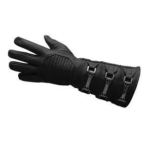 URBAN BUCK Real Sheepskin Leather Sky Gauntlet Costume Glove - Regular Fit Long Arm Cuff Mens Unlined Cosplay Gloves