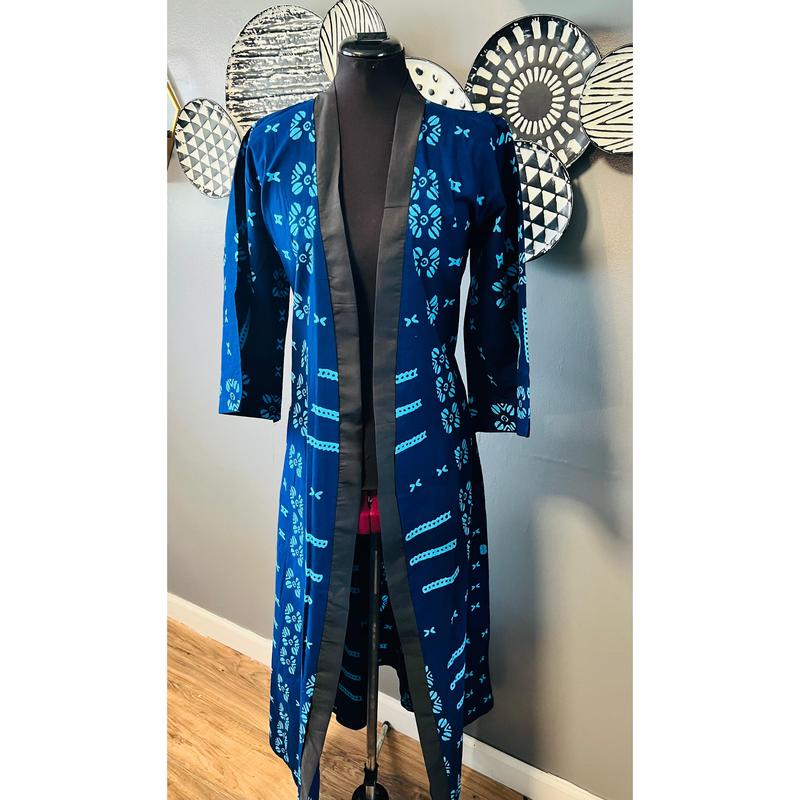 Kimono's/Dusters With Sleeves Fitted Ankara Prints All Seasons Casual Chic Dress Matching Belt Pockets Women's Clothes