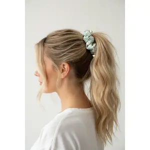 Turquoise Boot Stitch Hair Scrunchie