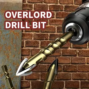 7pcs Multi-Surface Drill Bit Set with Tungsten Steel Tips - High Hardness, Hex Shank for Secure Grip, Ideal for Glass, Concrete, Marble & Wood - 3-12mm Sizes, Triangle Design, Cross Hexagonal Handle