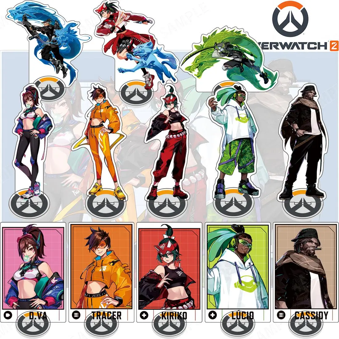 Overwatch2 Limited Acrylic Standee D.Va, Cassidy, Kiriko, Lucio
