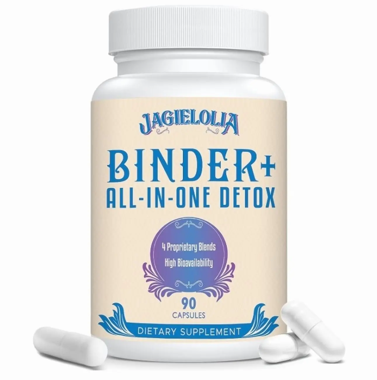 All-in-One Detox Binder Supplement 1500 MG - High Bioavailability, Liver Gut Detox Cleanse with Activated Charcoal, Zeolite & Bentonite Clay for Toxins, Liver, Digestive, 90 Vegan Capsules