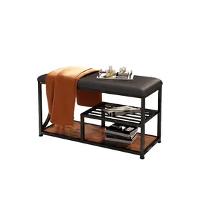 Shoe bench—a shoe storage rack that saves space and is sturdy and durable, with a padded seat, suitable for entryways, front door entrances, or bathrooms.
