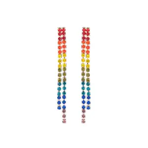 Rainbow Tassel Dangle Earrings