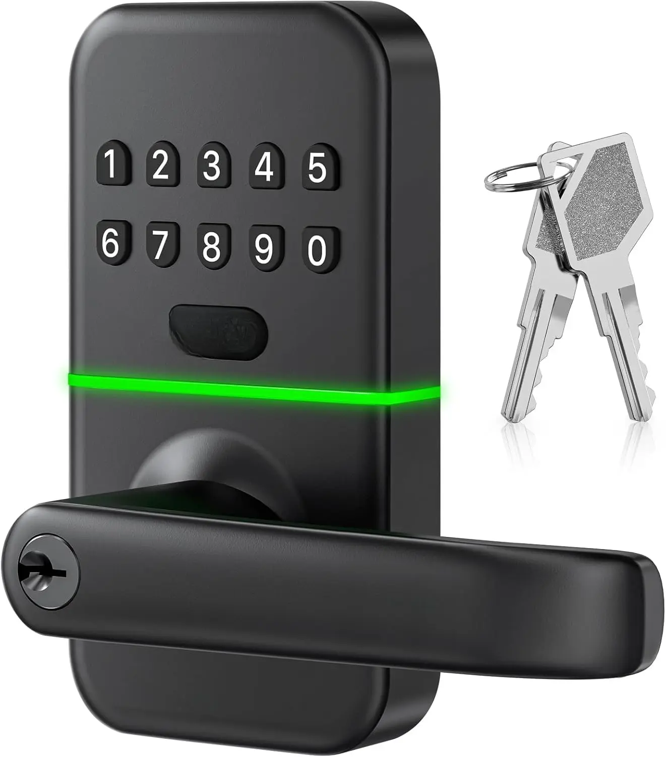 Door Handle Lock with Keypad:  Keyless Entry Digital Knob for Front Door -   Lock with Keypad - Exterior Code Door Knob - Easy Installation