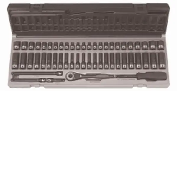 Grey Pneumatic GRE89653CRD 0.25 Inch Dr. 53 Pieces Fractional & Metric Duo-Socket Set - 6 Point, 72 Tooth Quick Release Ratchet, Cordless Impact Tools Compatible Hand Tool, Hand Tools