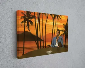 Iconic Scarface Tony Montana Movie Scene Canvas Print Fine Art Photography,Art Canvas Poster Wall Decor, Canvas Wall Art Home Handmade