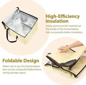 Dough Proofer with Heater, Bread Pizza Dough Proofing kit Temperature Control Proofing Accessories for Making Bread, Yogurt, Natto and Handmade Soap