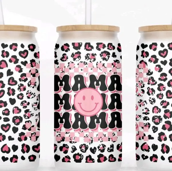 Pink Leapord Mama 16 oz Libby Cup
