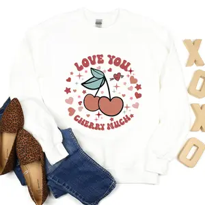 Love You Cherry Much Valentines Sweatshirt, Valentine's Day Gift, Couples Crewneck, Romantic Jumper, Cherry Love Sweater