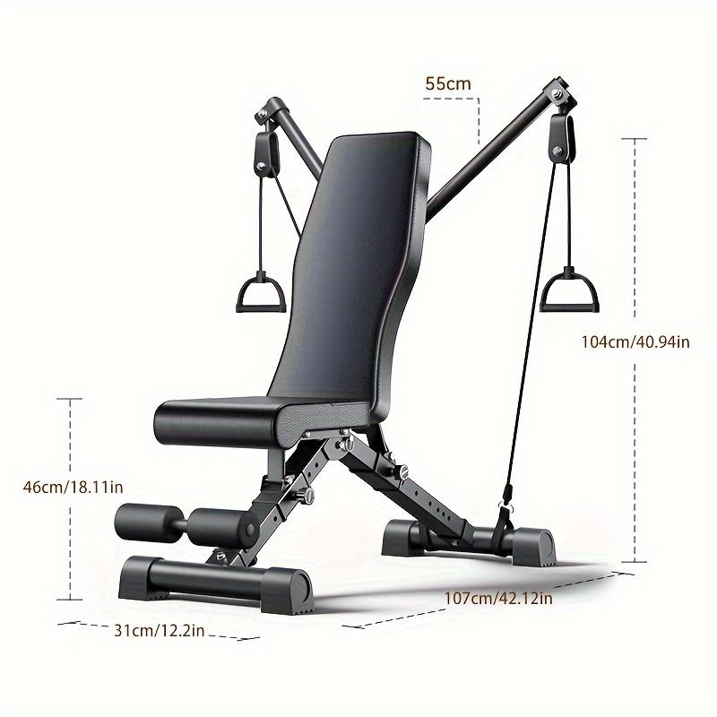 Sports equipment 1pc Adjustable Weight Bench For Full Body Workout, Foldable Bench Press Bench With Resistance Bands, For Strength Training, Body Workout