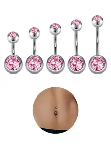 14G Multi Sizes Belly Button Rings Imitation Pearls Balls Navel Rings for Women Hypoallergenic Stainless Steel Belly Rings Silver Gold Navel Piercing Jewelry