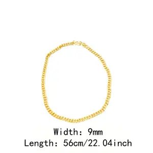 RELLY-JEWELRY SX005 Fashion Trends for Women or Men 9mm Width 56cm Length  Chain Necklace