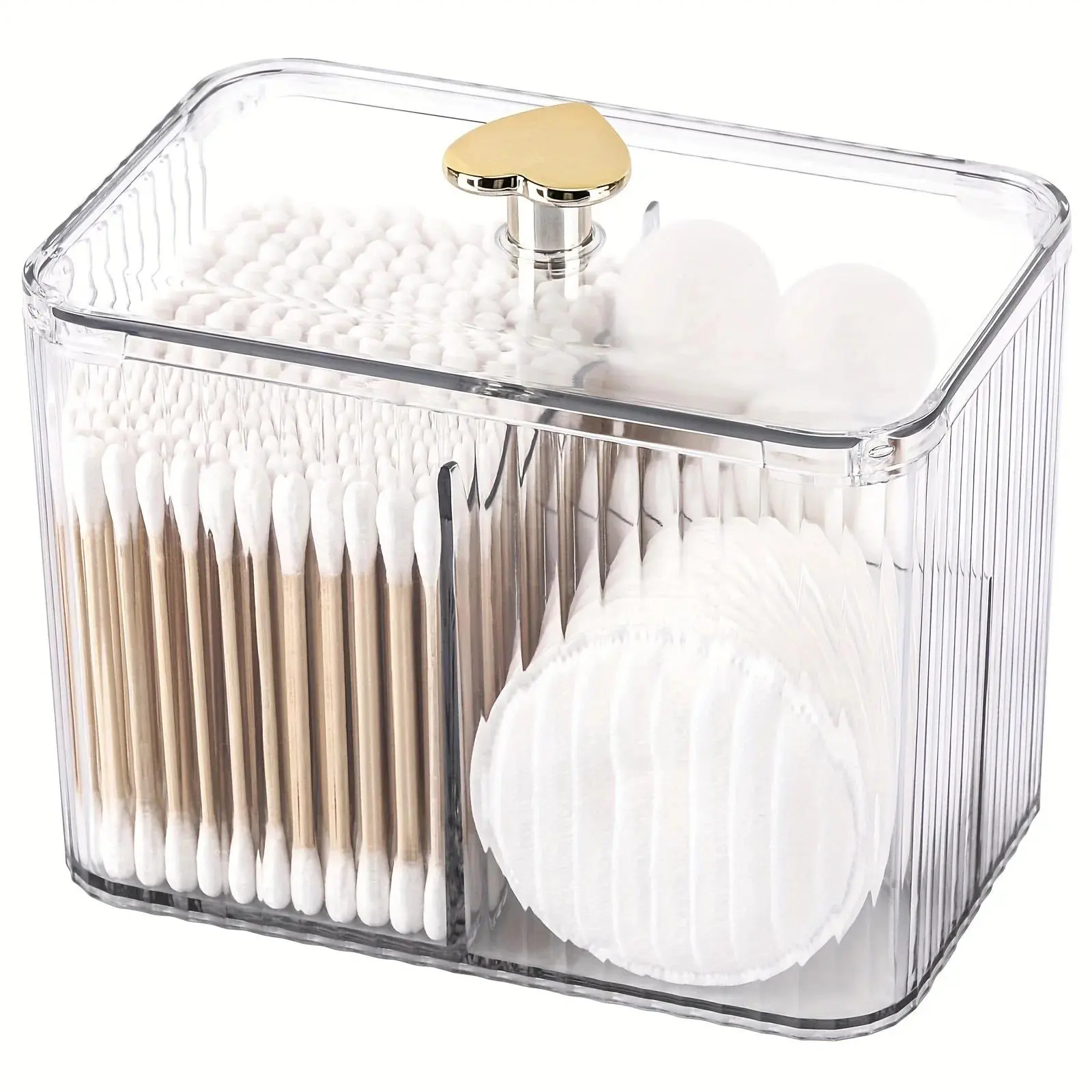 1PC Household makeup cotton swab dust-proof storage box, light luxury compartment, Beauty Organizer