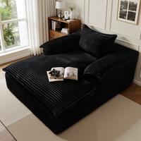 Upgrade Black Plush Corduroy With Soft Cushion