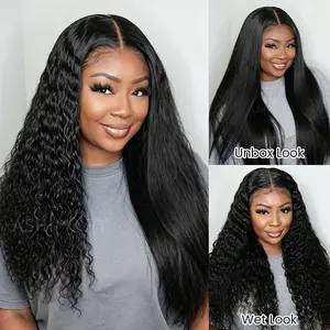 Wet and Wavy 2-in-1 Straight to Water Wave 7x5 StayLock Contour Structure 720° Snug Fit Transparent Lace Frontal Bleached Knots Pre Cut Lace Wig
