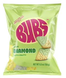 BUBS USA Sour Diamond Tutti Frutti BonBon Sweet Sour Candy 5.5 oz Pack for Snacking and Candy Lovers