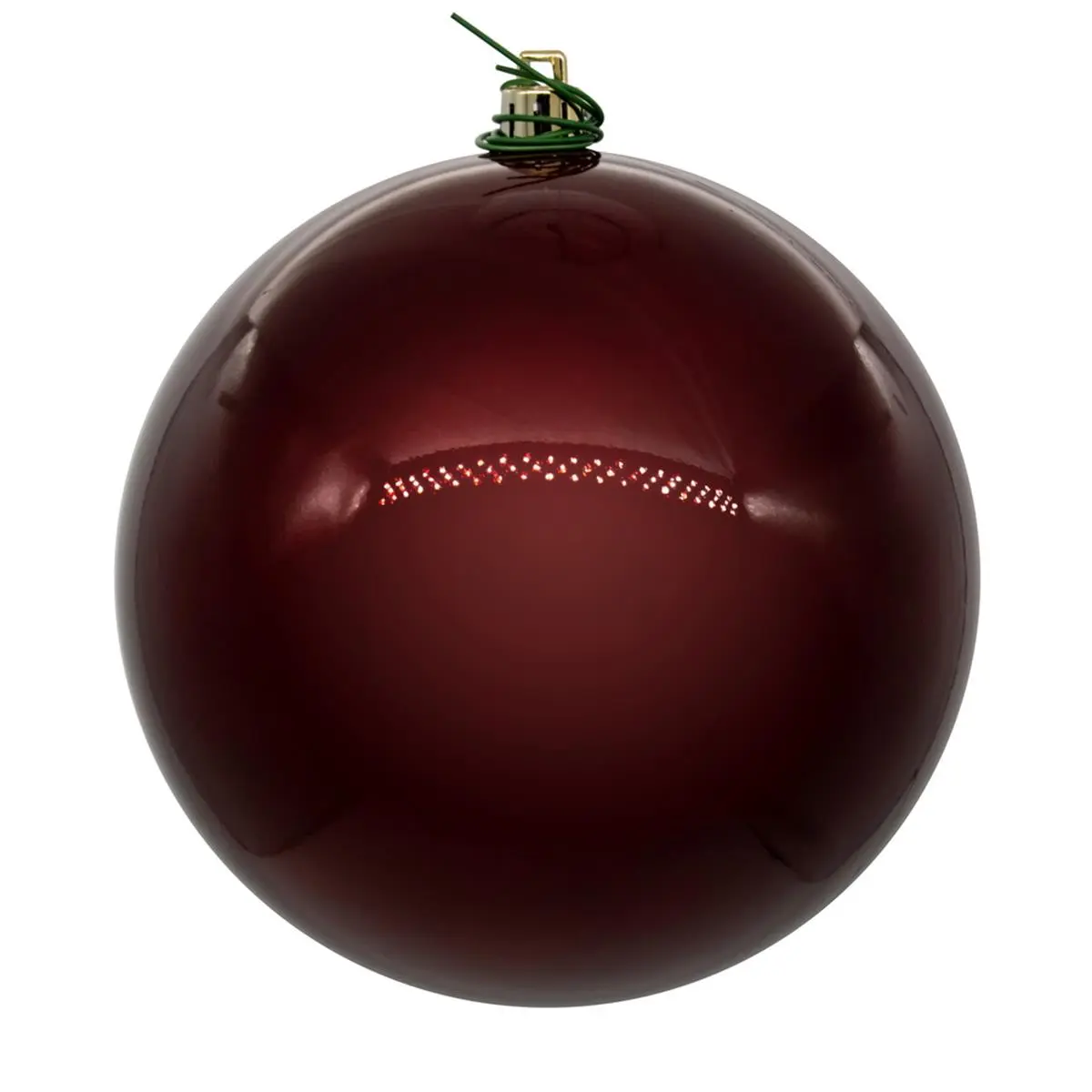212 MAIN 4 in. UV-Protected Plastic Round Unlit Wine Pearl Look Glitter Ball Hanging Ornaments, Polystyrene Festive Colorful Decorations (Bag of 6 Pieces), Plastic Ball Hanging Ornaments, Colorful Festival Hanging Ornaments