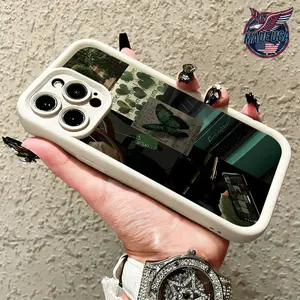 Dark Green Butterfly Luxury Car Aesthetic Collage Case for iPhone 17 16 15 14 Pro Max 13 12 11 XR XS Plus Air Slim Shockproof TPU Cover