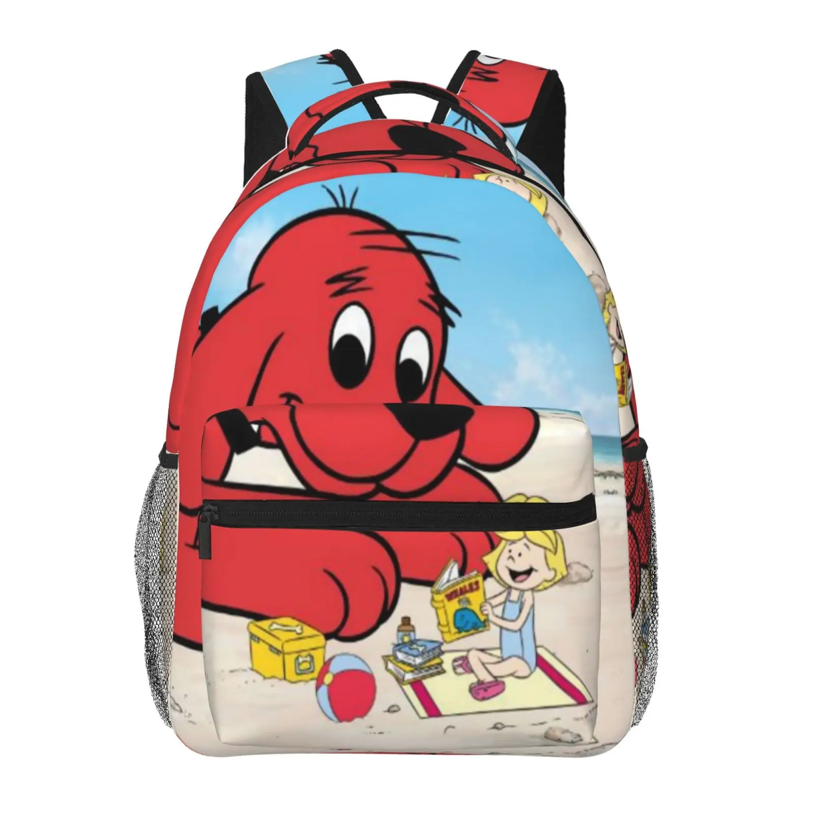 Clifford Backpack for Teens with Full-Wrap Print, Water-Resistant Oxford Shoulder Bag for School, Fits 15.6" Laptop, No Wheels, Oxford Cloth, All Seasons