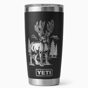 Mule Deer Hunting Tumbler 20oz 40oz, Stainless Steel Vacuum Insulated Travel Mug, Hunter Gift for Outdoor Adventures