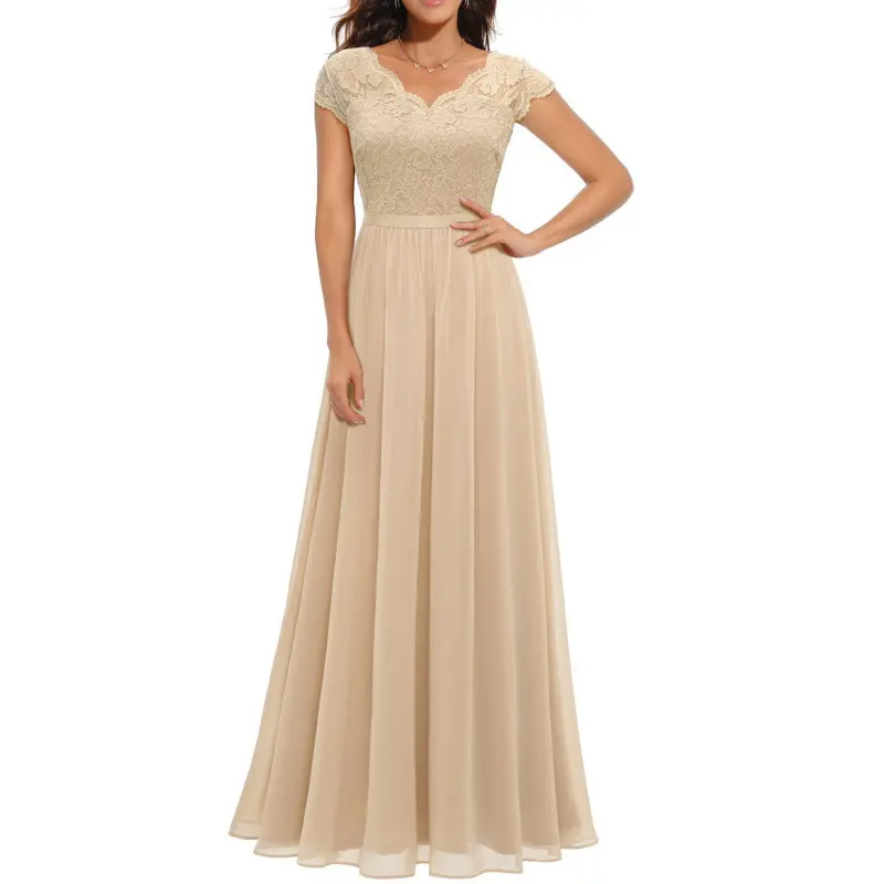 Short sleeved champagne color