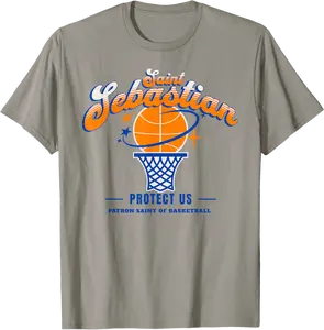 St Sebastian Retro Basketball Patron Saint of Sports Athlete T-Shirt - Kadashya Shop QWMB0BGYTSB8C