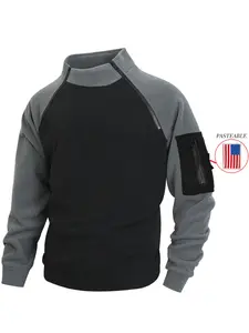 New Men's Slim-Fit Stand-Collar Coral Fleece Jacket - Autumn/Winter European & American Casual Style