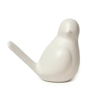 Mainstays Vanilla Dream Ceramic Tabletop Bird Statue Ornament Decoration