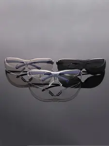【1pay】Industrial Safety Glasses，Sporty Design PC Frame，A variety of lenses available, including black and gray, yellow, bright yellow, white, light brown and dark brown. Suitable for use at home to provide personal eye protection.
