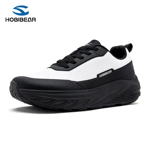 HOBIBEAR Wide-Toe-Box Casual Trainers - Men's & Women's Sneakers for Women, Fabric & Synthetic Leather Upper, Thick-Sole EVA Cushioned Neutral Sneakers, Lightweight City Commute Walking Shoes, Neutral Sneakers Casual Trainers