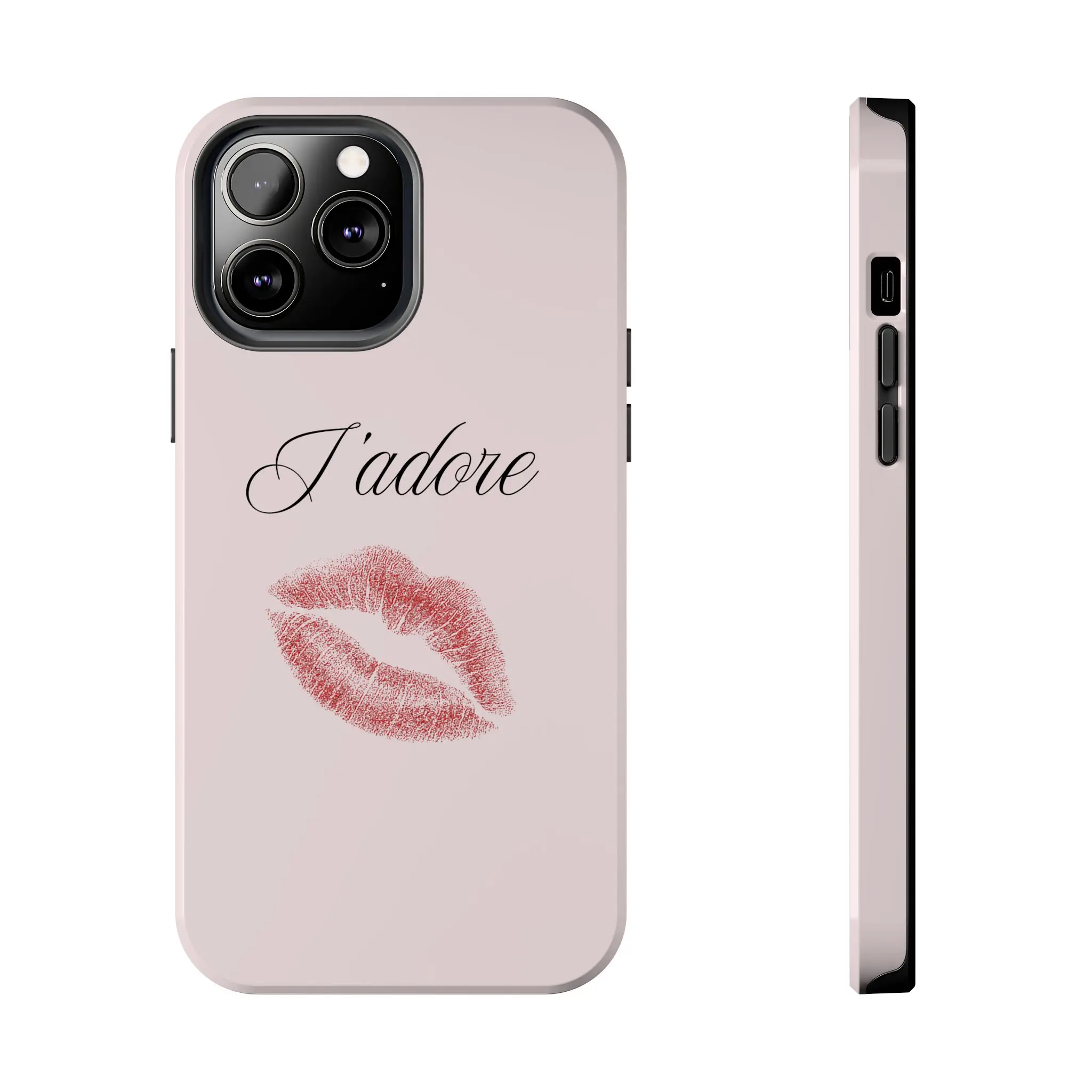 J'adore with Kiss Print Phone Case | Pink Tough Phone Case