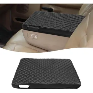 Center Console Armrest Cover for Dodge Ram 1500 2500 3500 1994-2001, 19"x15" Jump Seat, Vinyl Leather Interior Accessories, Anti-Scratch, Black