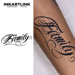 INKARTLINK Tattoo Tech, 2 Sheets Large Semi Permanent Tattoo, Adult Art Design Temporary Tattoos, Lasts 1-2 Weeks, Waterproof, Realistic Look, No Adhesive, No Reflection (Family Design)